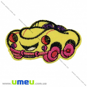 Термоаплікація дитяча Машина, 7,5х4,5 см, Жовта (APL-022240)