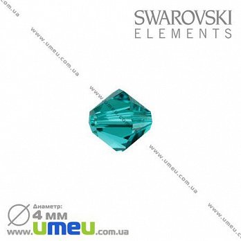 [Архів] Намистина Swarovski 5301 Blue Zircon, 4х4 мм, Біконус (BUS-003180)