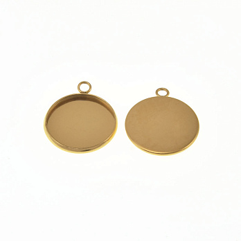 Основа кругла з нерж. сталі, 23,5х20 мм, 18 мм, Золото (STL-059478)