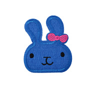 Термоаплікація дитяча Зайчик, 9х8 см, Синя (APL-052528)