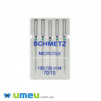 Голки SCHMETZ MICROTEX №70/10 для побутових швейних машин, 5 шт (SEW-043697)