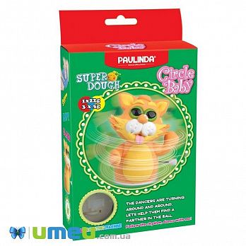 Маса для ліплення Paulinda Super Dough Circle Baby Кіт заводний механізм, помаранчевий (DIF-043556)