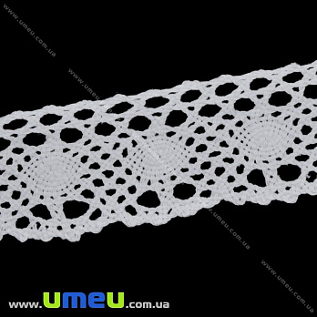 Мереживо бавовняне, 40 мм, Біле (LEN-016164)