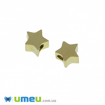 Намистина з нержавіючої сталі Зірочка, 5х5 мм, Золото (STL-039043)