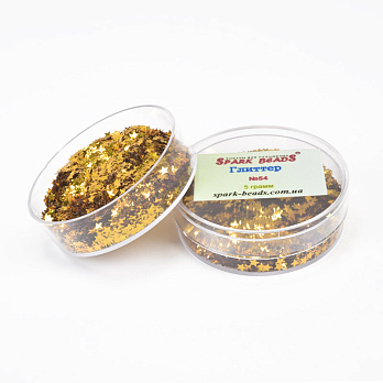 Фігурки в баночці, Зірочки, Золотисті, 5 г (GLN-060059)