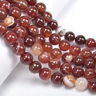 Намистини Агат червоний, Натур. камінь, 10 мм, Круглі, 19 см (BUS-060725)