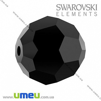 [Архів] Намистина Swarovski 5000 Jet, 10 мм, Гранована кругла (BUS-005351)