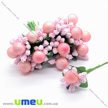 Тычинки на проволоке с ягодкой, Розовые (DIF-015416)