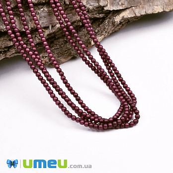 Намистини чеське скло Preciosa Перли 2 мм 70020M, Бургунді матові (BUS-049371)