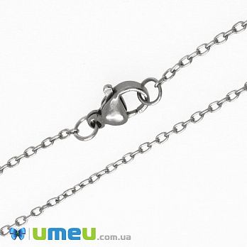 Основа на шию з нерж. ст., темне срібло, 1,6 мм, 40 см (STL-031437)