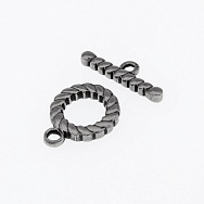 Тогл з нержавіючої сталі, 21х18,5 мм, Темне срібло (STL-055409)