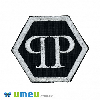 Термоаппликация Philipp Plein, 7х6 см, Серебристая (APL-038205)