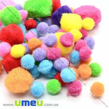 Помпони Мікс різнокольорові (62 шт) (DIF-023845)