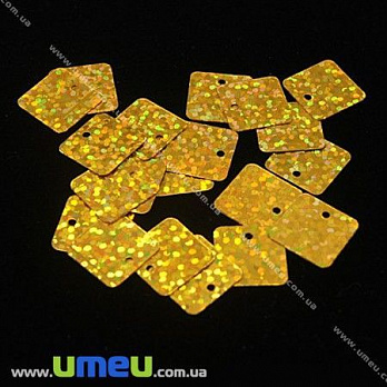 Паєтки Китай квадратні, 12,5х12,5 мм, Золотисті (PAI-013132)