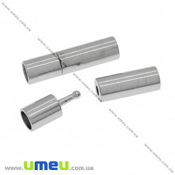 Замок для вклеювання шнура, Темне срібло, 19х6 мм (ZAM-025869)
