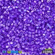 Бісер чеський Рубка 10/0, №31080, Синій прозорий веселковий (BIS-016993)