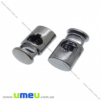 Фіксатор для шнура металевий на 2 отвори, 20х12х7 мм, Чорний (SEW-035963)