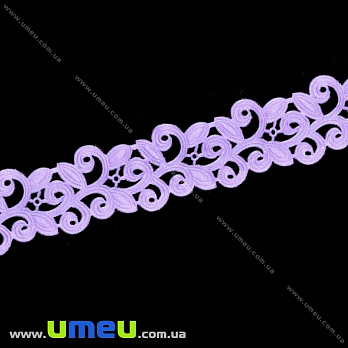 Тасьма тиснена Листочки, 20 мм, Бузкова (LEN-019713)