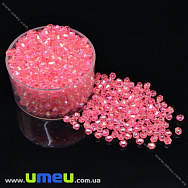 Намистини акрилові Біконуси, 4х4 мм, Рожеві АВ (BUS-018057)