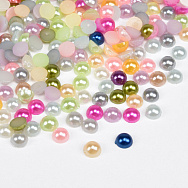 Напівнамистини пластикові Перли, 4 мм, Круглі, Мікс (KAB-022643)