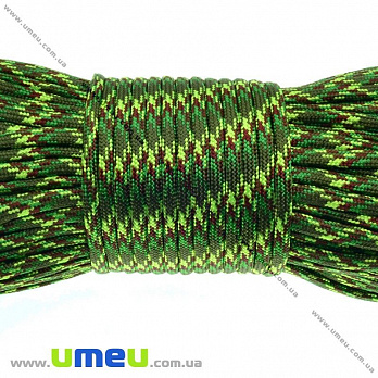 Шнур паракорд семіжільний меланж 4 мм, Зелений (LEN-012229)