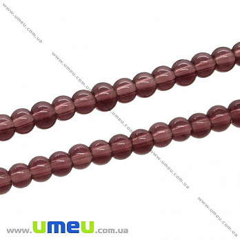 Бусина стеклянная Круглая, 3 мм, Фиолетовая (BUS-002741)