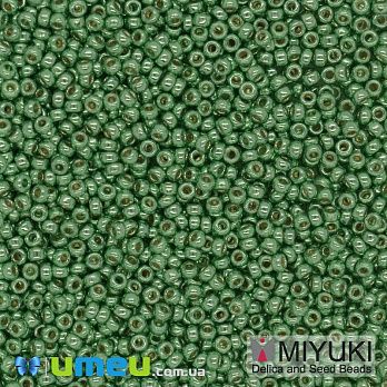 Бисер японский Miyuki круглый RR 15/0 №4214, Duracoat Galvanized, Зеленый (BIS-045880)