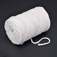 Шнур для макраме хлопковый вязаный, 4 мм, Белый (LEN-063051)