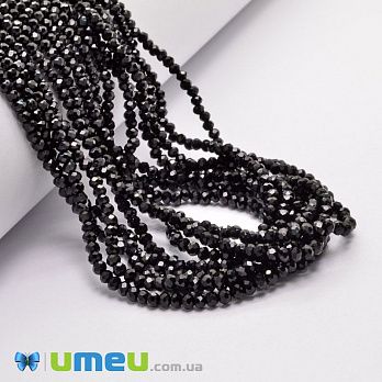 Бусины рондели, 3х2,5 мм, Черные (BUS-049227)