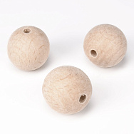 Намистина дерев'яна 30 мм, Кругла, Бук (BUS-054792)