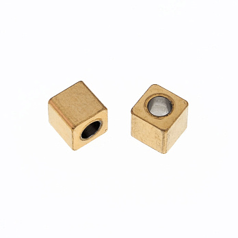Бусина из нержавеющей стали Куб, 4 мм, Золото (STL-055616)