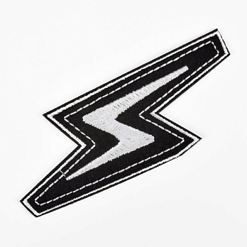 Термоаплікація Блискавка, 10х4 см, Чорно-біла (APL-061515)