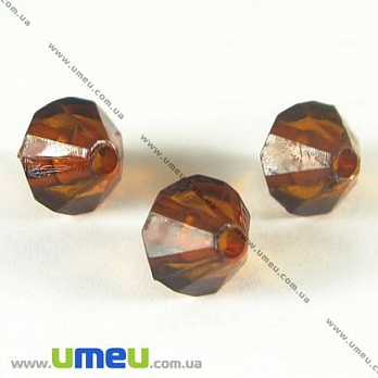 [Архів] Намистина акрилова Біконус, 8 мм, Коричнева (BUS-002054)
