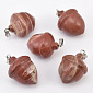 Підвіска Жолудь, Натур. камінь Яшма червона, 25х19 мм (POD-058593)