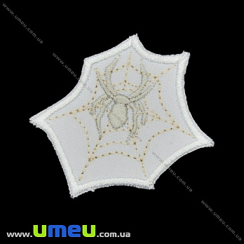 Термоаплікація Павук, 6х4,5 см, Біла (APL-024719)