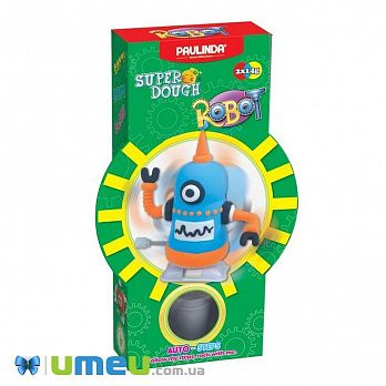 Маса для ліплення Paulinda Super Dough Robot заводний механізм (крокує), блакитний (DIF-043523)