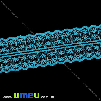Мереживо тонке, 45 мм, Бирюзовое (LEN-020691)