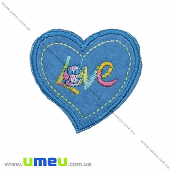 Термоаплікація Сердечко, 5х5 см, Синя (APL-022257)