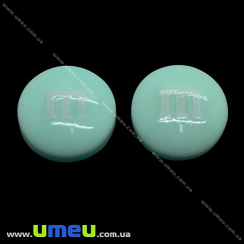 Кабошон из полимерной глины M-M's бирюзовый, 14 мм (KAB-011714)