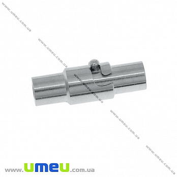 Замок магнітний для вклеювання шнура, Темне срібло, 15х5 мм (ZAM-019142)