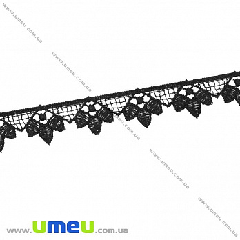Мереживо плетене, 20 мм, Чорне (LEN-011877)