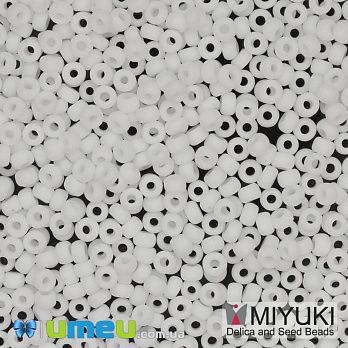 Бісер японський Miyuki круглий RR 10/0 №402F, Білий матовий (BIS-039741)
