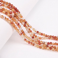 Намистини Агат червоний, Натур. камінь, 4 мм, Круглі (BUS-051783)