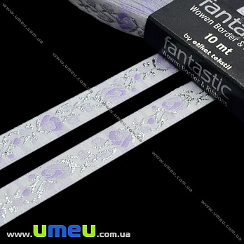 Тесьма Fantastic цветы, 11 мм, Сиреневая (LEN-010959)