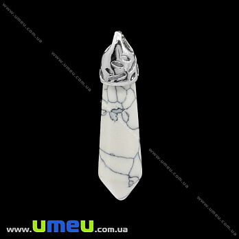 Подвеска из натурального камня Кристалл, Говлит, 36х8 мм (POD-031842)