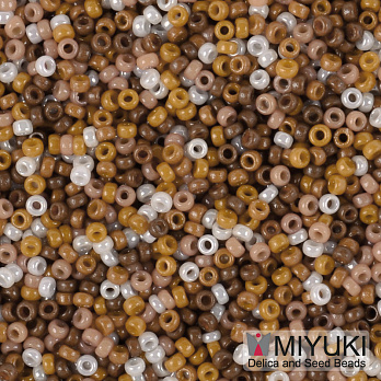 Бісер японський Miyuki круглий RR 15/0 №MIX21, Мікс коричневий (BIS-051215)