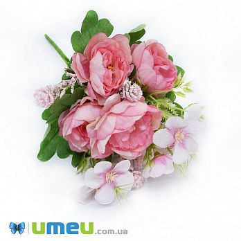 Букет пионов с ромашками, 32 см, Коралловый (DIF-045843)