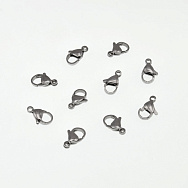 Замки-карабіни з нержавіючої сталі, 12х7 мм, Темне срібло (STL-056998)