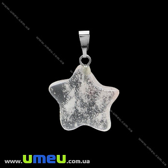 Підвіска з натурального каменю Зірка, Кварц вишневий, 24х22 мм (POD-031874)