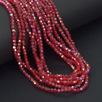 Намистини Біконус, 3х2,5 мм, Червоні АВ (BUS-057461)